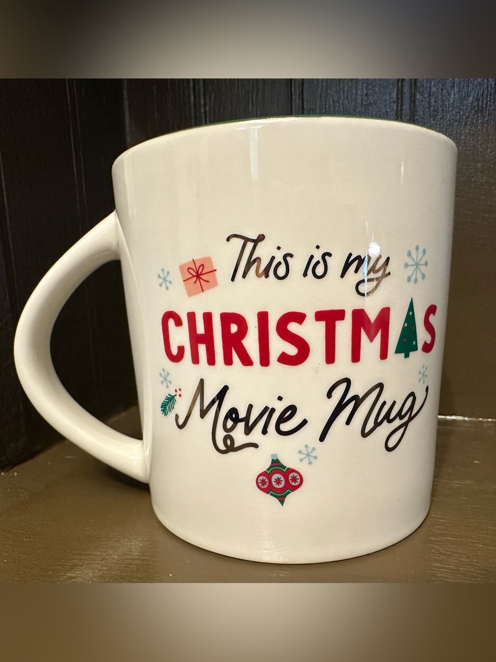 Wondershop Christmas Movie Mug Holiday Ceramic Coffee Mug Green Interior